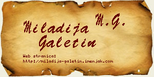 Miladija Galetin vizit kartica